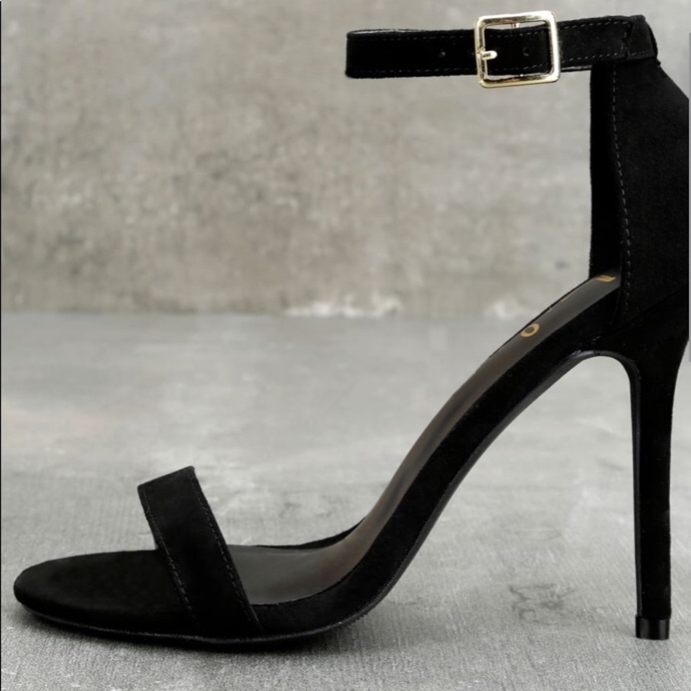 Lulus Elsi Black Single Strap Heels
